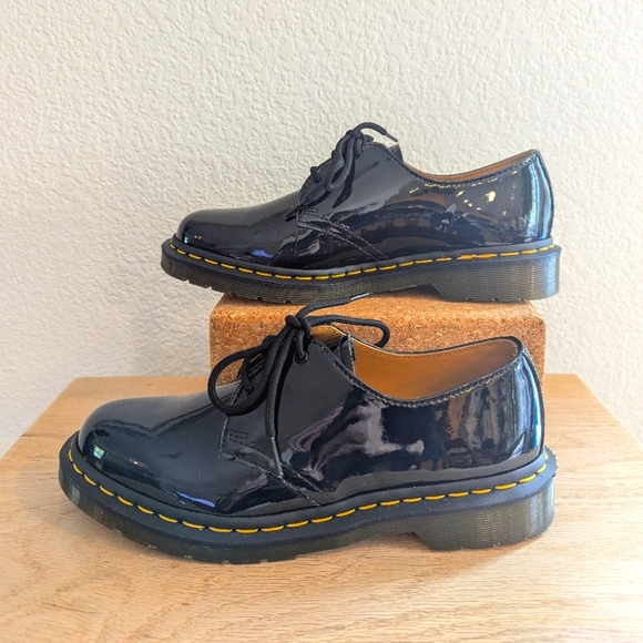 DOC MARTENS 1461 PATENT LEATHER OXFORDS - BLACK - NWOB - Picture 3 of 11
